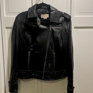 MICHAEL Michael Kors Black Leather Jacket Large